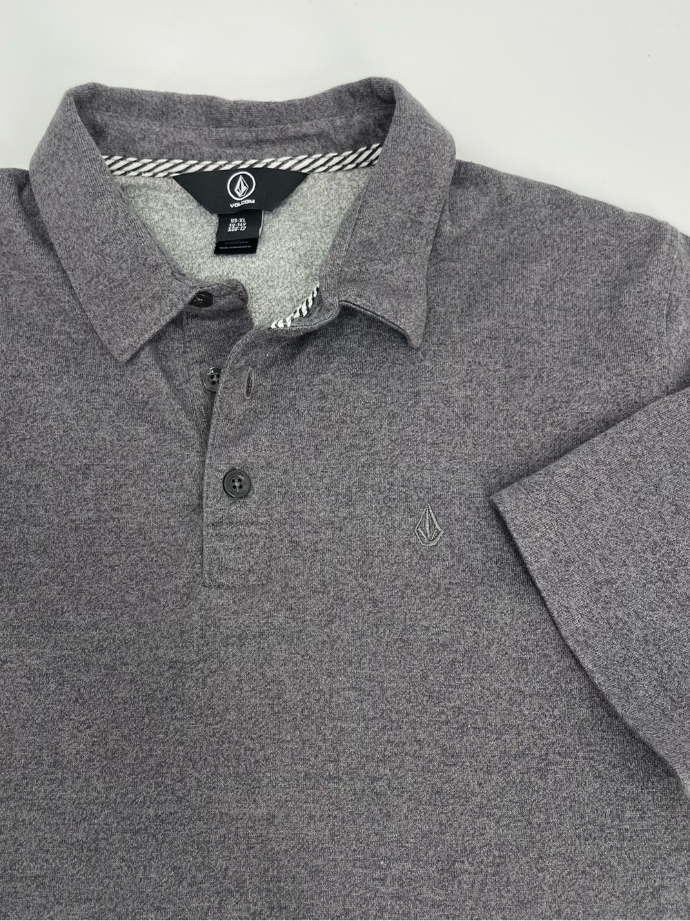Volcom Gray Polo Shirt School Uniform Active Athleisure Minimalist Skate Classic